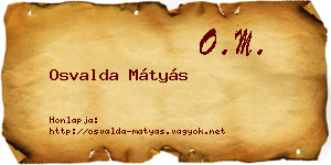 Osvalda Mátyás névjegykártya